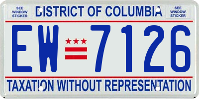 DC license plate EW7126