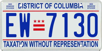 DC license plate EW7130