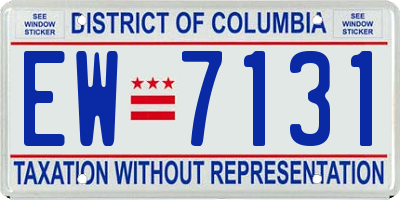 DC license plate EW7131