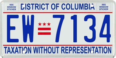 DC license plate EW7134