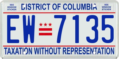 DC license plate EW7135