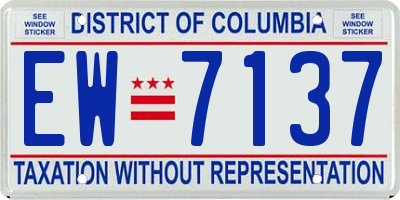 DC license plate EW7137