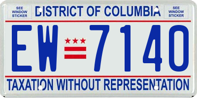 DC license plate EW7140