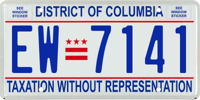 DC license plate EW7141