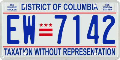 DC license plate EW7142