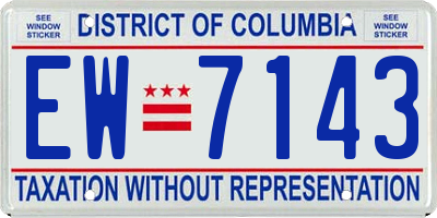 DC license plate EW7143