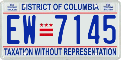 DC license plate EW7145
