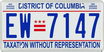 DC license plate EW7147