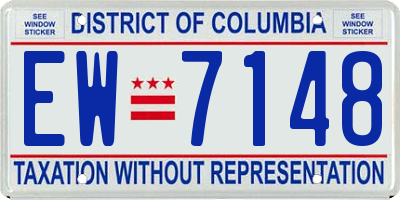 DC license plate EW7148