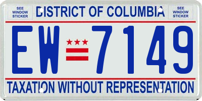 DC license plate EW7149