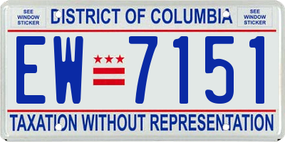 DC license plate EW7151