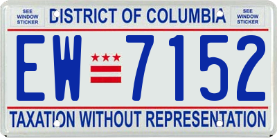 DC license plate EW7152