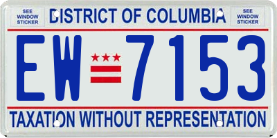 DC license plate EW7153