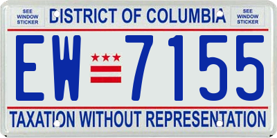 DC license plate EW7155