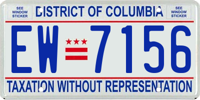DC license plate EW7156