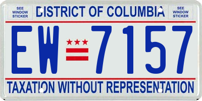 DC license plate EW7157
