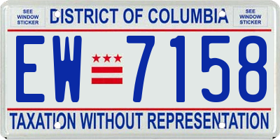DC license plate EW7158