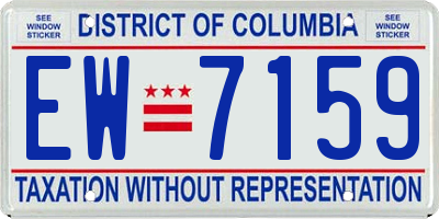 DC license plate EW7159