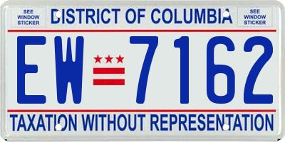DC license plate EW7162