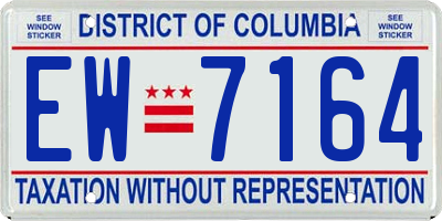 DC license plate EW7164