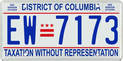 DC license plate EW7173