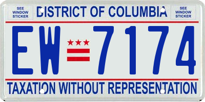 DC license plate EW7174