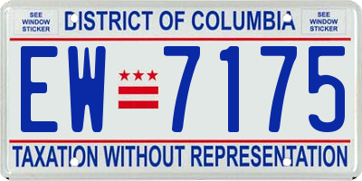 DC license plate EW7175