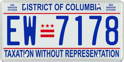 DC license plate EW7178