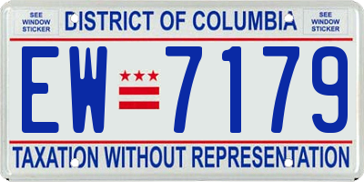 DC license plate EW7179