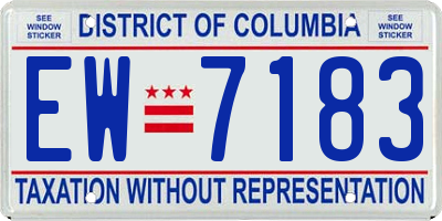 DC license plate EW7183