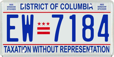 DC license plate EW7184