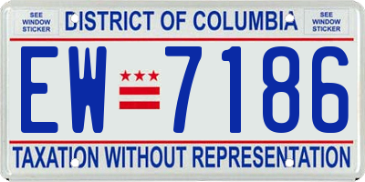 DC license plate EW7186