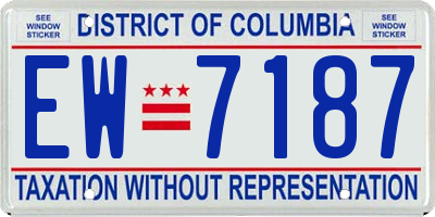 DC license plate EW7187