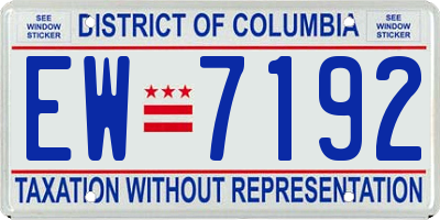 DC license plate EW7192