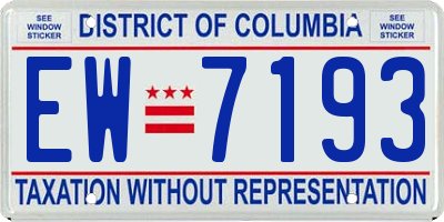 DC license plate EW7193