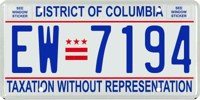 DC license plate EW7194