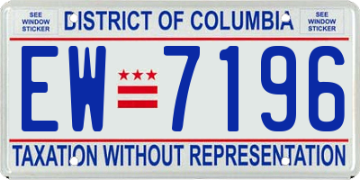 DC license plate EW7196