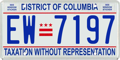 DC license plate EW7197
