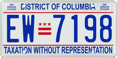 DC license plate EW7198
