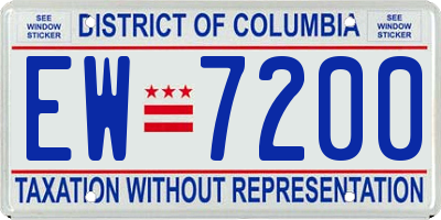 DC license plate EW7200