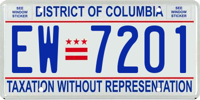 DC license plate EW7201