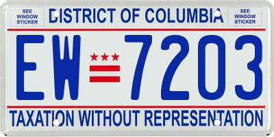 DC license plate EW7203