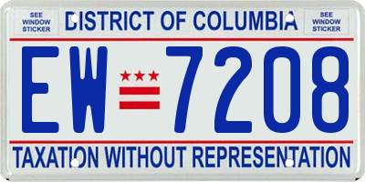 DC license plate EW7208
