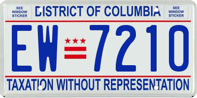 DC license plate EW7210
