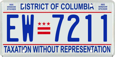 DC license plate EW7211