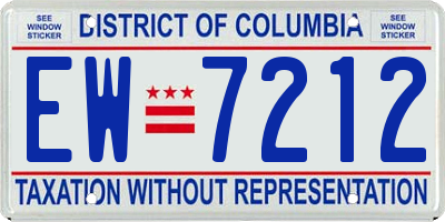 DC license plate EW7212