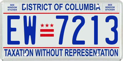 DC license plate EW7213