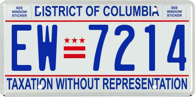 DC license plate EW7214