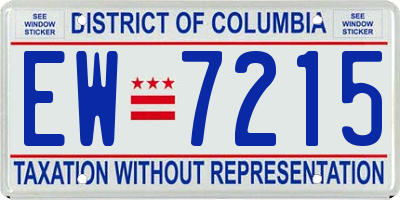 DC license plate EW7215