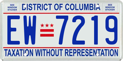 DC license plate EW7219